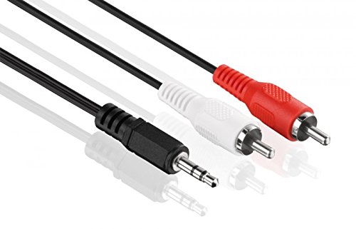 2,5m Cinch Klinkenkabel | Stereo Audiokabel | Y Kabel | 2X Cinch Stecker auf 3,5mm Klinkenstecker | Chinch RCA Kabel Anschlusskabel Cinchkabel Verbindungskabel von PerfectHD
