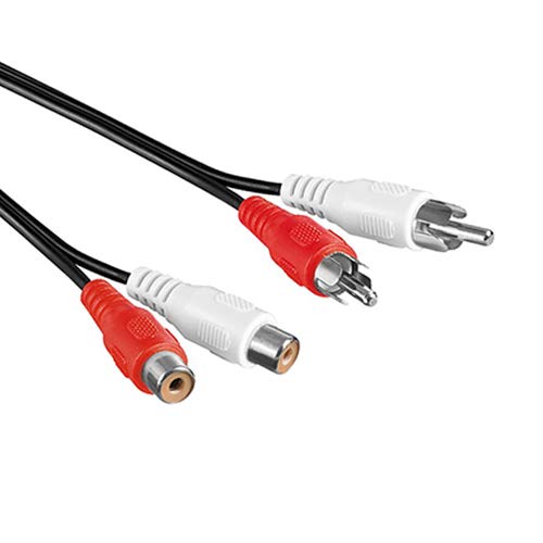 2,5m Cinch Verlängerungskabel | Stereo Audiokabel | 2X Cinch-Stecker auf 2X Cinch-Buchse | Chinch RCA Kabel Anschlusskabel Cinchkabel Verlängerung Kupplung von PerfectHD