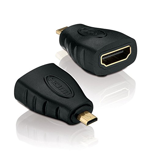 2 Stück HDMI Adapter HDMI Buchse auf Micro HDMI (Typ-D) Stecker, vergoldet, FullHD, 1080p von PerfectHD