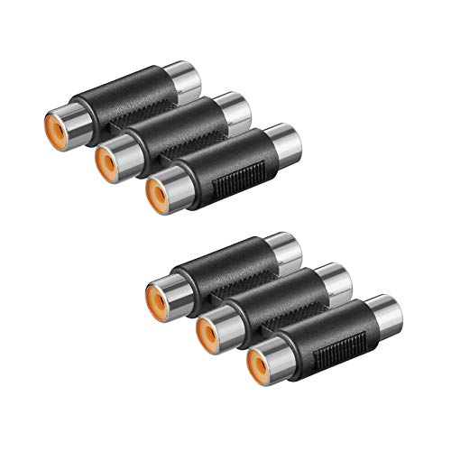 2X Audio Adapter | 3X Cinch Buchse auf 3X Cinch Buchse | YUV Stereo AV Verbinder Chinch Doppel Kupplung RCA Video | Schwarz | 2 Stück 2X Audio Adapter | 3X Cinch Buchse auf 3X Cinch Buchse | YUV Stereo AV Verbinder Chinch Doppel Kupplung RCA Video | Schwarz | 2 Stück von PerfectHD