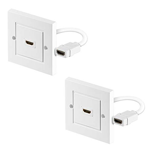 2X HDMI 4K Wanddose | 1x HDMI Port | HDMI 2.0b | UHD HDR | Ultra HD 2160p | Full HD 1080p | High Speed Ethernet | 3D | 1 Fach | 2 Stück 2X HDMI 4K Wanddose | 1x HDMI Port | HDMI 2.0b | UHD HDR | Ultra HD 2160p | Full HD 1080p | High Speed Ethernet | 3D | 1 Fach | 2 Stück von PerfectHD