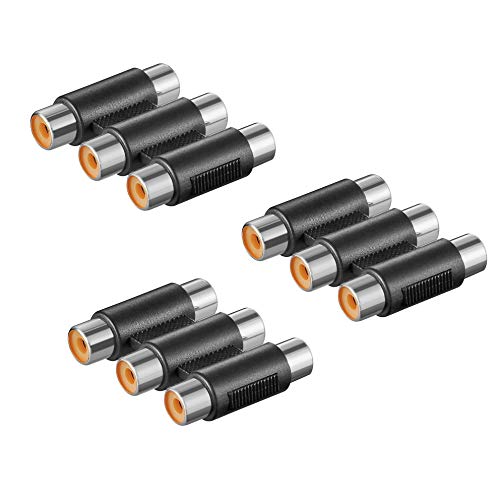 3X Audio Adapter | 3X Cinch Buchse auf 3X Cinch Buchse | YUV Stereo AV Verbinder Chinch Doppel Kupplung RCA Video | Schwarz | 3 Stück 3X Audio Adapter | 3X Cinch Buchse auf 3X Cinch Buchse | YUV Stereo AV Verbinder Chinch Doppel Kupplung RCA Video | Schwarz | 3 Stück von PerfectHD