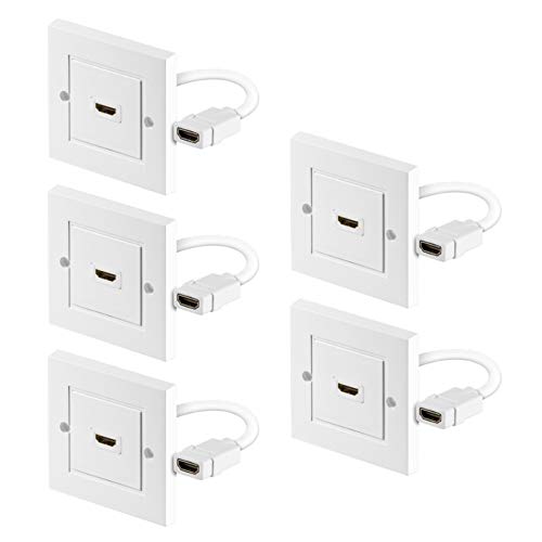 5X HDMI 4K Wanddose | 1x HDMI Port | HDMI 2.0b | UHD HDR | Ultra HD 2160p | Full HD 1080p | High Speed Ethernet | 3D | 1 Fach | 5 Stück 5X HDMI 4K Wanddose | 1x HDMI Port | HDMI 2.0b | UHD HDR | Ultra HD 2160p | Full HD 1080p | High Speed Ethernet | 3D | 1 Fach | 5 Stück von PerfectHD