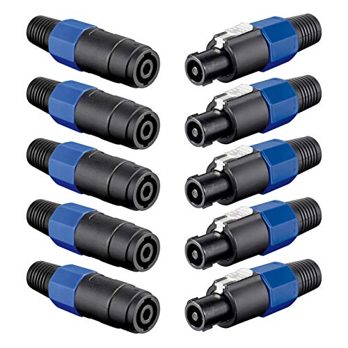 5X PA Lautsprecherstecker + Kupplung Set | 4-polig | zum Schrauben | mit Knickschutz | Audio Lautsprecher Stecker Buchse | Twist Speakon Kabel Verstärker 4 Pole | je 5 Stück 5X PA Lautsprecherstecker + Kupplung Set | 4-polig | zum Schrauben | mit Knickschutz | Audio Lautsprecher Stecker Buchse | Twist Speakon Kabel Verstärker 4 Pole | je 5 Stück von PerfectHD
