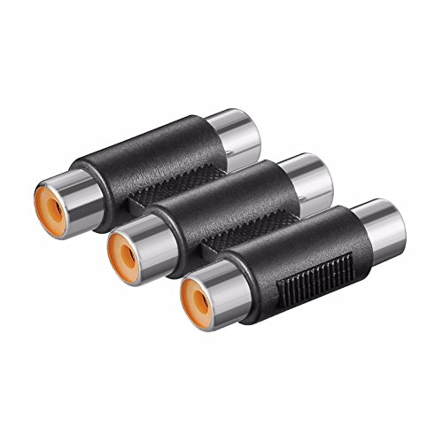 Audio Adapter | 3X Cinch Buchse auf 3X Cinch Buchse | Stereo AV Verbinder Chinch Doppel Kupplung RCA Video | Schwarz Audio Adapter | 3X Cinch Buchse auf 3X Cinch Buchse | Stereo AV Verbinder Chinch Doppel Kupplung RCA Video | Schwarz von PerfectHD