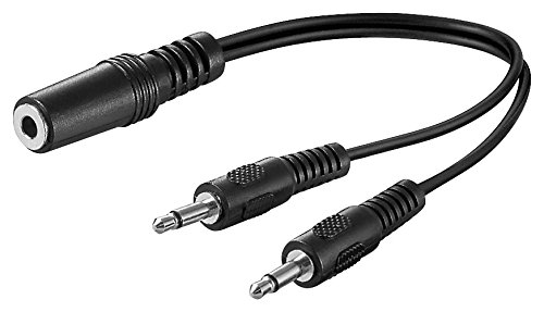 Audio Klinke Y Adapter | 20cm | 3,5mm Klinken Stereo Buchse auf 2X 3,5mm Klinken Mono Stecker | Y Splitter Verteiler Kabel Kopfhörer Headset AUX von PerfectHD