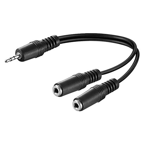 Audio Klinke Y Adapter | 20cm | Stereo | 3,5mm Klinken Stecker (3-Pin) auf 2X 3,5mm Klinken Buchse | Y Splitter Verteiler Kabel Kopfhörer Headset AUX von PerfectHD