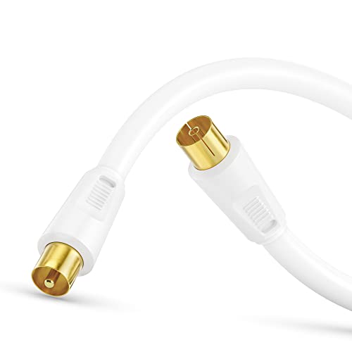 Perfect Antennenkabel SAT Kabel Koaxialkabel Satelitenkabel TV 3,00m mit Ferrite, 4-fach geschirmt, IEC-Stecker auf IEC-Buchse, für HDTV, Receiver, Satelit, DAB, Radio, weiß Perfect Antennenkabel SAT Kabel Koaxialkabel Satelitenkabel TV 3,00m mit Ferrite, 4-fach geschirmt, IEC-Stecker auf IEC-Buchse, für HDTV, Receiver, Satelit, DAB, Radio, weiß von PerfectHD