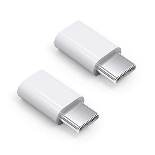 PerfectHD 2X USB-C Adapter | 5 Gbps | USB TYP C Stecker auf Micro USB 3.0 Typ D Buchse | High Speed Adapter Konverter Verbinder | Weiß | 2 Stück von PerfectHD