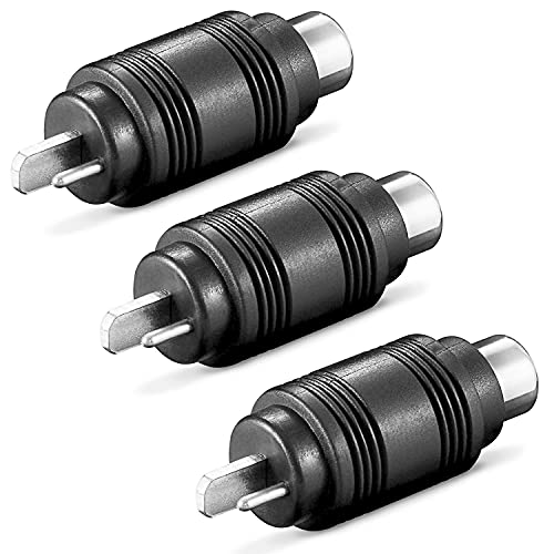 3X DIN Lautsprecherstecker auf Cinch-Buchse | Gerade | Boxen Audio Adapter Kabelanschluss Lautsprecher Chinch Buchse Kupplung | Schwarz | 3 Stück 3X DIN Lautsprecherstecker auf Cinch-Buchse | Gerade | Boxen Audio Adapter Kabelanschluss Lautsprecher Chinch Buchse Kupplung | Schwarz | 3 Stück von PerfectHD