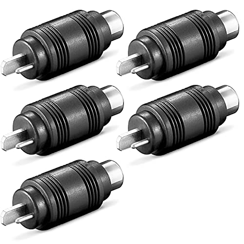 5X DIN Lautsprecherstecker auf Cinch-Buchse | Gerade | Boxen Audio Adapter Kabelanschluss Lautsprecher Chinch Buchse Kupplung | Schwarz | 5 Stück 5X DIN Lautsprecherstecker auf Cinch-Buchse | Gerade | Boxen Audio Adapter Kabelanschluss Lautsprecher Chinch Buchse Kupplung | Schwarz | 5 Stück von PerfectHD