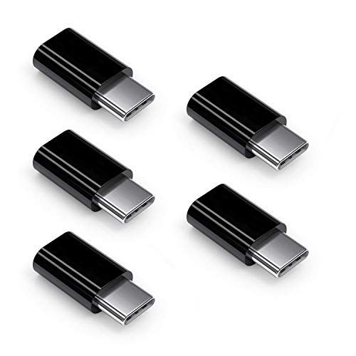PerfectHD 5X USB-C Adapter | 5 Gbps | USB TYP C Stecker auf Micro USB 3.0 Typ D Buchse | High Speed Adapter Konverter Verbinder | Schwarz | 5 Stück von PerfectHD