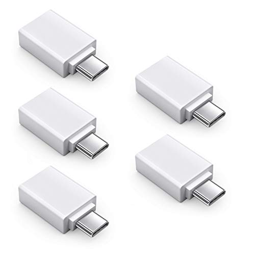 PerfectHD 5X USB-C Adapter | 5 Gbps | USB TYP C Stecker auf USB 3.0 Typ A Buchse | High Speed Adapter Konverter Verbinder | Weiß | 5 Stück von PerfectHD