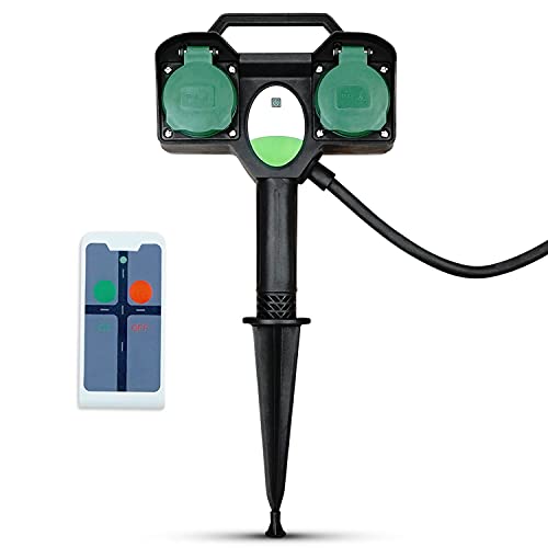 PerfectHD Gartensteckdose Funksteckdosen mit Fernbedienung Außen Steckdosenleiste IP44 mit Erdspieß Schwarz 14 Varianten PerfectHD Gartensteckdose Funksteckdosen mit Fernbedienung Außen Steckdosenleiste IP44 mit Erdspieß Schwarz 14 Varianten von PerfectHD