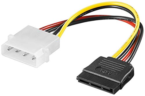 PerfectHD PC Stromkabel | Stromadapter | HDD 5,25 Stecker (4-polig) > SATA Stecker (15-polig) | SSD HDD Festplatte Strom Adapterkabel Verbindungskabel Molex IDE DVD S-ATA von PerfectHD