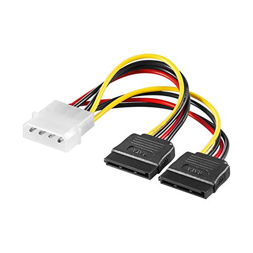 PerfectHD PC Y Stromkabel | Stromadapter | HDD 5,25 Stecker (4-polig) > 2X SATA Stecker | SSD HDD Festplatte Strom Adapterkabel Verbindungskabel Molex IDE DVD S-ATA von PerfectHD
