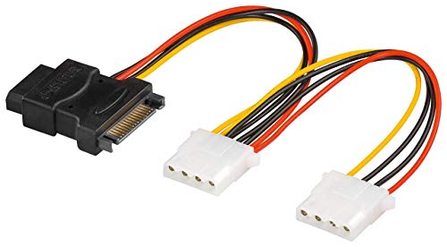 PerfectHD PC Y Stromkabel | Stromadapter | SATA Buchse (15-polig) > 3x HDD 5,25 Buchse (4-polig) | SSD HDD Festplatte Strom Adapterkabel Verbindungskabel Molex IDE DVD S-ATA von PerfectHD