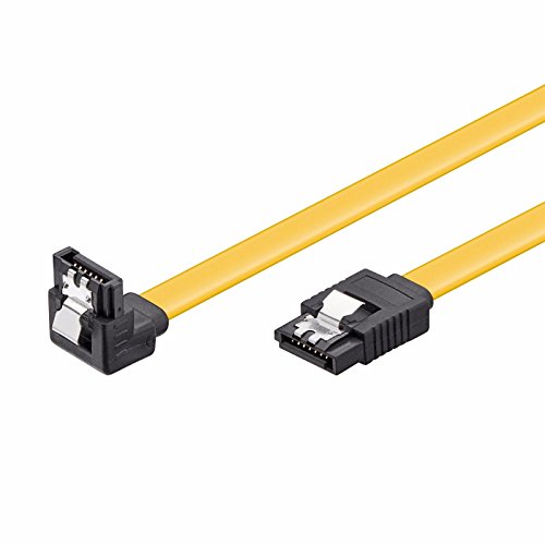 PerfectHD SATA Kabel | 100cm | gewinkelt Winkelstecker 90° | 6 Gb/s | mit Sicherheitslasche Metallclip | SATA III S-ATA HDD SSD Datenkabel Verbindungskabel Anschlusskabel | 1m von PerfectHD