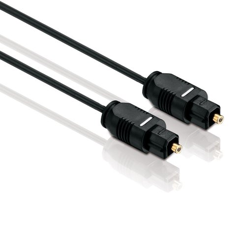 PerfectHD Toslink Kabel | 1 Meter | Toslink Stecker > Toslink Stecker | Optisches Audio Digitalkabel LWL S/PDIF | 2,2 mm | Schwarz | 1m von PerfectHD