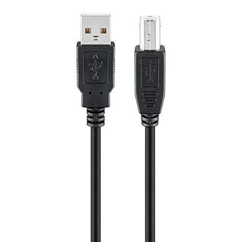 PerfectHD USB 2.0 Kabel | 1,8m | Druckerkabel | Datenkabel bis 0,48 Gbit/s | USB 2.0 Stecker (Typ A) > USB 2.0 Stecker (Typ B) | Verbindungskabel Anschlusskabel | Schwarz | 1,8 Meter von PerfectHD