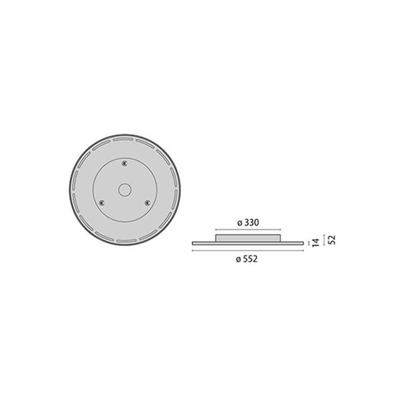 LED-Deckenlampe FL555AB Ø55cm DALI 6500lm 4000K von Performance in Lighting