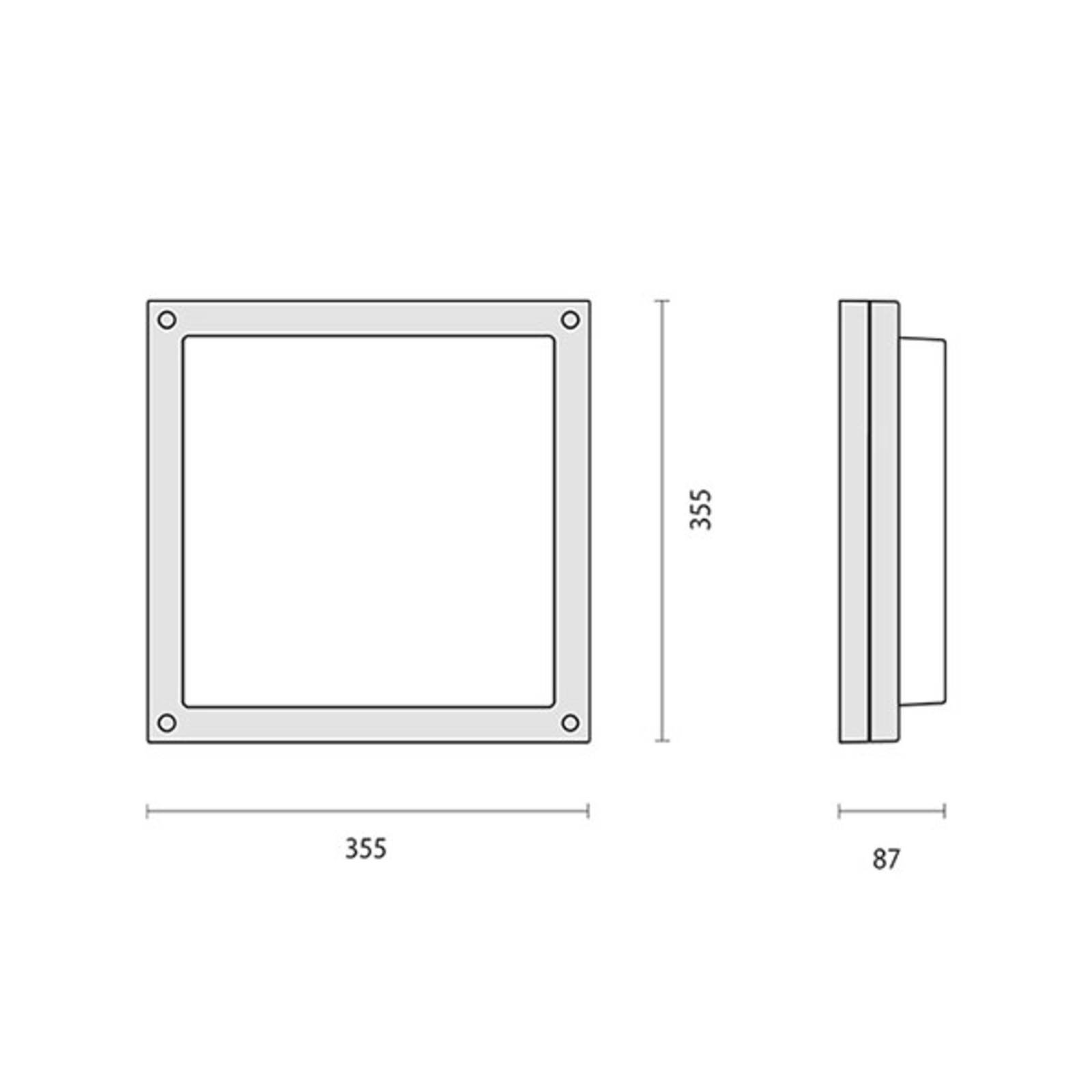 LED-Wandleuchte Bliz Square 40, 3.000K, anthrazit von Performance in Lighting