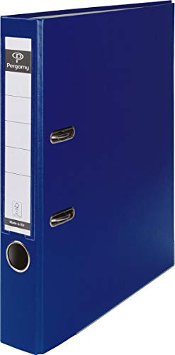 Pergamy 900863 Ordner mit Kunststoffbezug A4 5cm Kantenschutz dunkelblau von Pergamy