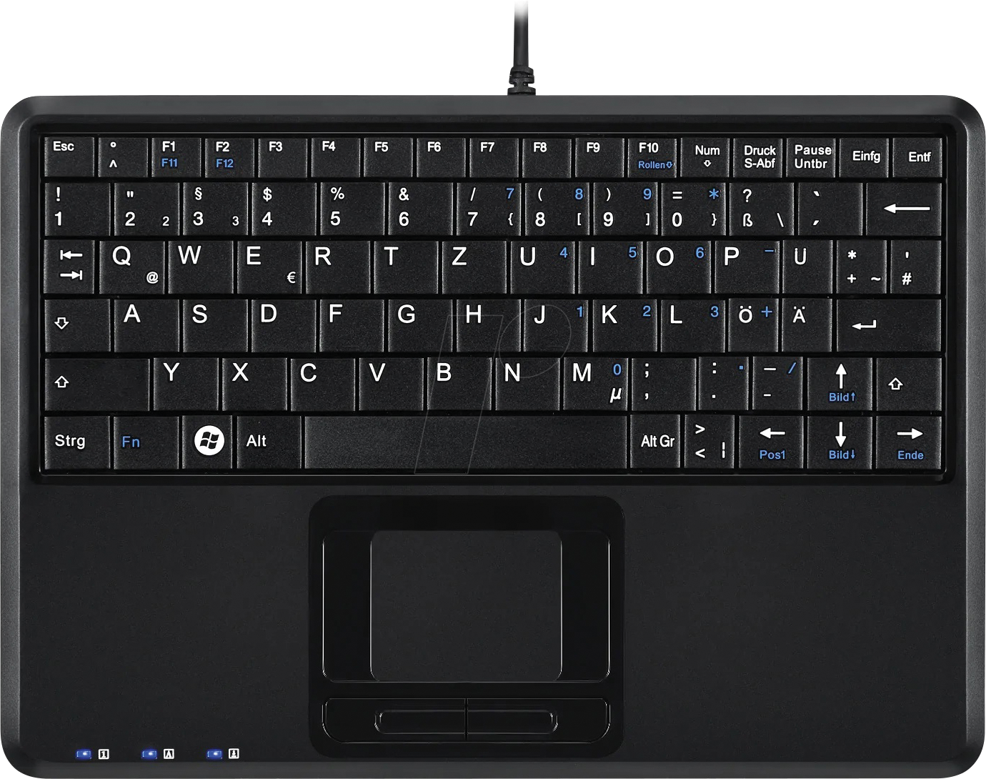 PERIBOARD-510HP - Tastatur, USB, Touchpad, schwarz von Perixx