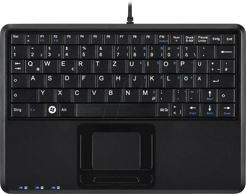 PERIBOARD-510HP - Tastatur, USB, Touchpad, schwarz von Perixx