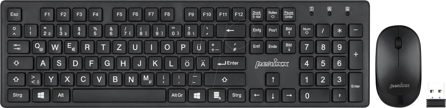 PERIDUO-717 DE - Tastatur-/Maus-Kombination, USB, DE von Perixx
