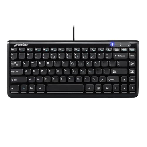 Perixx 10789 PERIBOARD-407B Mini Tastatur, USB, QWERTY US Englishes Layout, Schwarz, 320 x 142 x 25 mm von Perixx