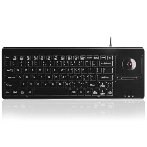 Perixx Compatible PERIBOARD-514H Plus - Tastatur - mit Trackball - US von Perixx