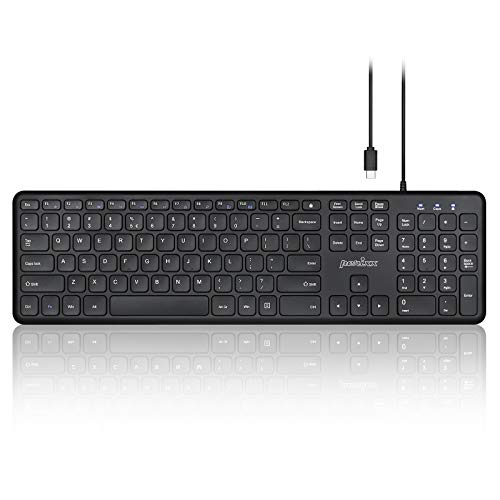 Perixx PERIBOARD-210C Wired Full-Size USB C Keyboard with Quiet Scissor Keys - Compatible with Tablets, Desktop, and Laptops - Black - US International QWERTY… von Perixx
