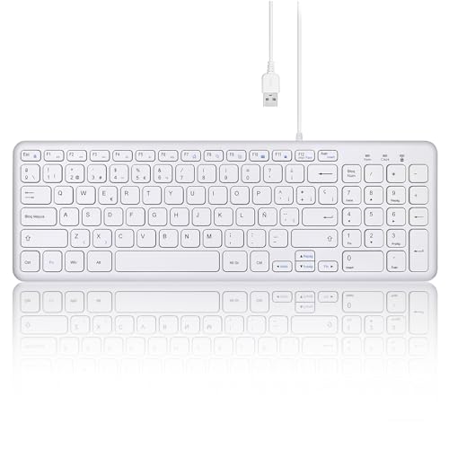 Perixx PERIBOARD-213 W USB-Tastatur mit Kabel – kompaktes Design mit Nummerntastatur – Weiß – Spanisch QWERTY mit Ñ Perixx PERIBOARD-213 W USB-Tastatur mit Kabel – kompaktes Design mit Nummerntastatur – Weiß – Spanisch QWERTY mit Ñ von Perixx