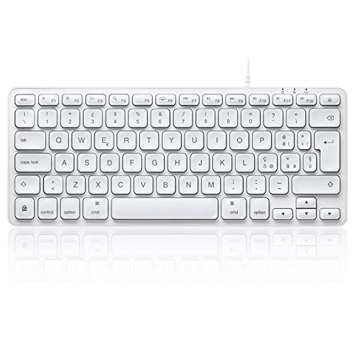 Perixx PERIBOARD-332 Kabelgebundene USB-Tastatur mit Hintergrundbeleuchtung - Mini Mac-Tastatur - dünne Scherentasten mit großen Zeichen - weiße beleuchtete LEDs - Italienisches Layout Perixx PERIBOARD-332 Kabelgebundene USB-Tastatur mit Hintergrundbeleuchtung - Mini Mac-Tastatur - dünne Scherentasten mit großen Zeichen - weiße beleuchtete LEDs - Italienisches Layout von Perixx