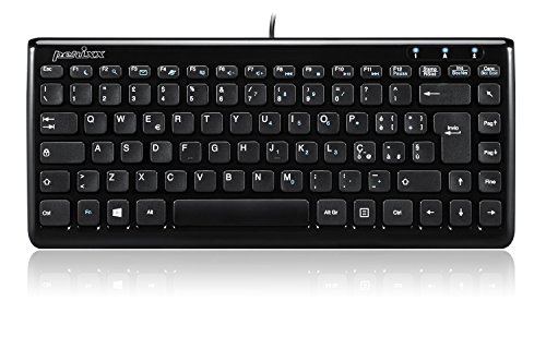Perixx PERIBOARD-407 Kleine USB-Tastatur, Typ Chiclet, ultradünn und tragbar, Schwarz, italienisches Layout von Perixx
