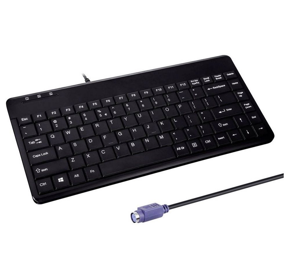 Perixx PERIBOARD-409 P Mini PS/2 Tastatur Schnurgebunden Tastatur (PS2-Anschluss) von Perixx