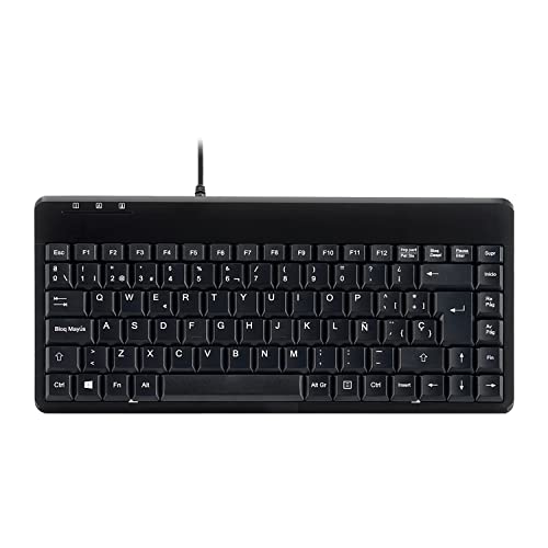 Perixx PERIBOARD-409 Teclado USB Ordenador Pequeño, QWERTY Español, Negro von Perixx