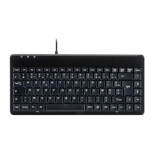 Perixx PERIBOARD-409U Mini-Tastatur mit Kabel für Windows, USB, Schwarz, AZERTY von Perixx