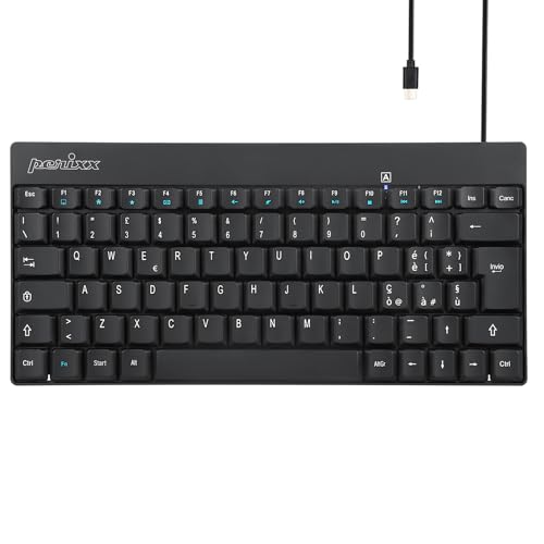 Perixx PERIBOARD-422 Mini-Tastatur, USB-C, Anschluss Typ C, italienisches Layout, schwarz von Perixx