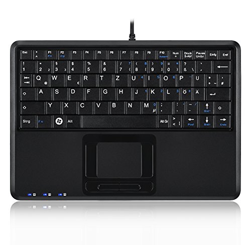 Perixx PERIBOARD-510 H Plus Super Mini Touchpad Tastatur USB mit 2-Fach USB Hub schwarz Perixx PERIBOARD-510 H Plus Super Mini Touchpad Tastatur USB mit 2-Fach USB Hub schwarz von Perixx
