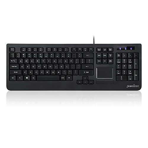 Perixx PERIBOARD-513 Kabelgebundene USB-Tastatur mit Touchpad, Vollformat-Layout, Schwarz, US Englisch Layout von Perixx