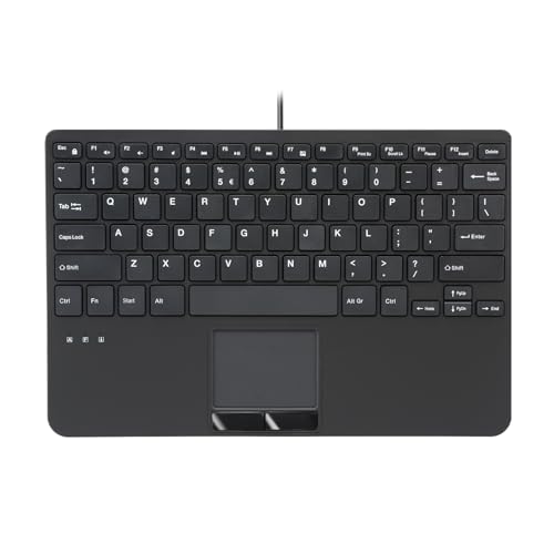 Perixx PERIBOARD-525 US, Wired Mini USB Keyboard with Touchpad - X Type Scissor Keys - 11.18x7.17x1.1 Inches - Build-in 2 USB Hubs - US English von Perixx