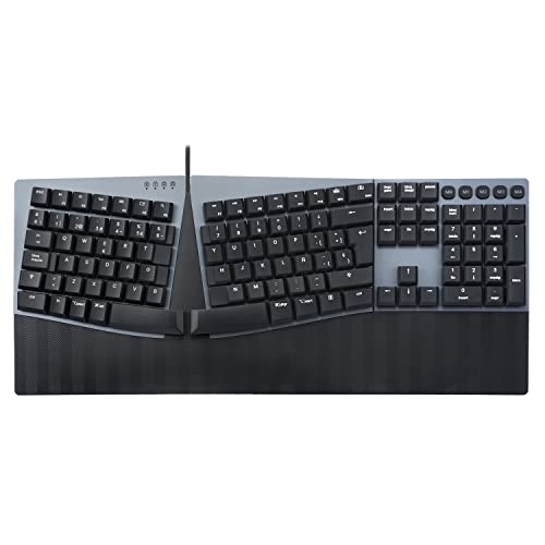 Perixx PERIBOARD-535BR Ergonomische mechanische Tastatur mit Kabel – Full Size – Brown Low-Profile-Switches – programmierbare Makrotasten, kompatibel mit Windows und Mac OS X, Layout QWERTY Spanisch Perixx PERIBOARD-535BR Ergonomische mechanische Tastatur mit Kabel – Full Size – Brown Low-Profile-Switches – programmierbare Makrotasten, kompatibel mit Windows und Mac OS X, Layout QWERTY Spanisch von Perixx