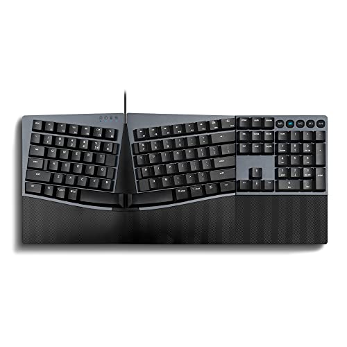 Perixx PERIBOARD-535BR Kabelgebundene ergonomische mechanische Geteilte Tastatur, Flache braune taktile Schalter, kompatibel mit Windows und Mac OS X, US-Englisch von Perixx