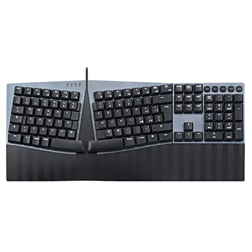 Perixx PERIBOARD-535BR Tastiera meccanica Full Size ed ergonomica a filo - Tasti tattili Brown a basso profilo - Tasti macro programmabili - Compatibile con Windows e Mac OS X - Layout QWERTY Italiano von Perixx