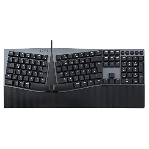 Perixx PERIBOARD-535RD Kabelgebundene ergonomische mechanische Tastatur in voller Größe – Low Profile Roter Linear Switches – Kompatibel mit Windows und Mac OS X – QWERTZ Deutsches Layout… von Perixx