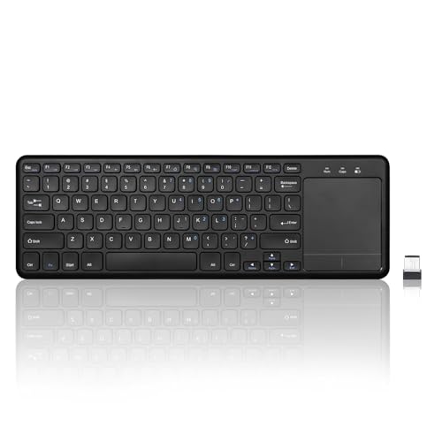 Perixx PERIBOARD-716 Wireless Keyboard with Touchpad, Support Multiple Devices Connection with TV, Tablet and Smartphone, X Type Scissor Keys, Black, US QWERTY Layout von Perixx