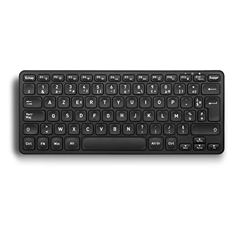 Perixx PERIBOARD-732 Mini-Tastatur mit Hintergrundbeleuchtung, kabellos, Scherentasten, Typ X, Hintergrundbeleuchtung, Weiß – Französisches AZERTY von Perixx