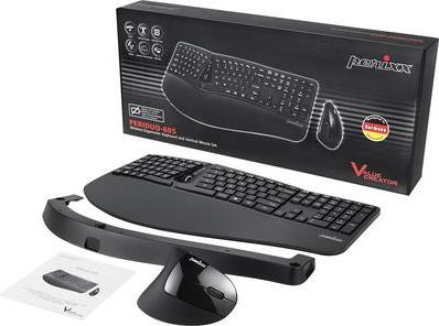 Perixx PERIDUO-605 - Tastatur-und-Maus-Set - mit Scroll-Rädchen - kabellos - 2,4 GHz - Schwarz (11612) von Perixx